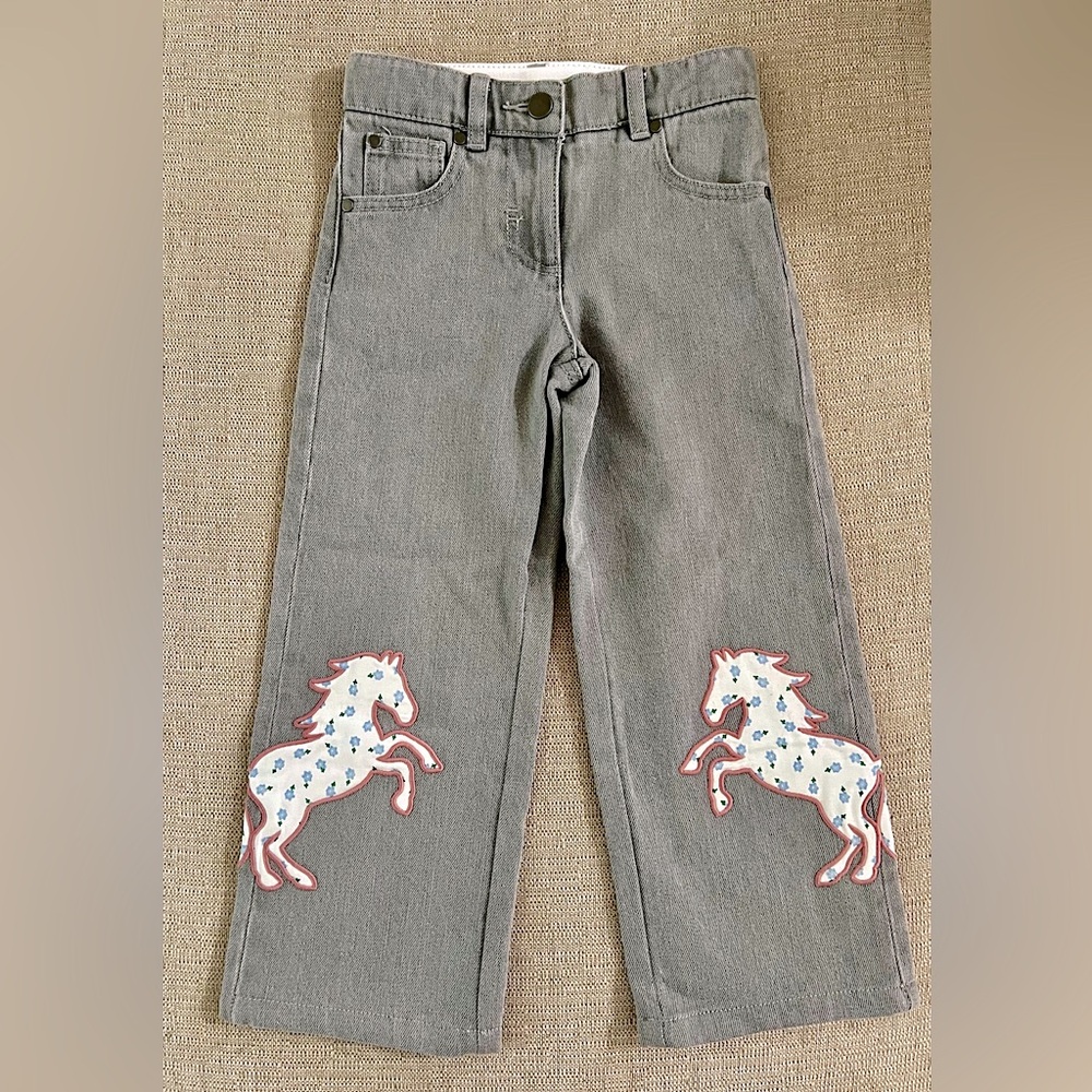 Stella McCartney Kids Horse Appliqué Denim Jeans